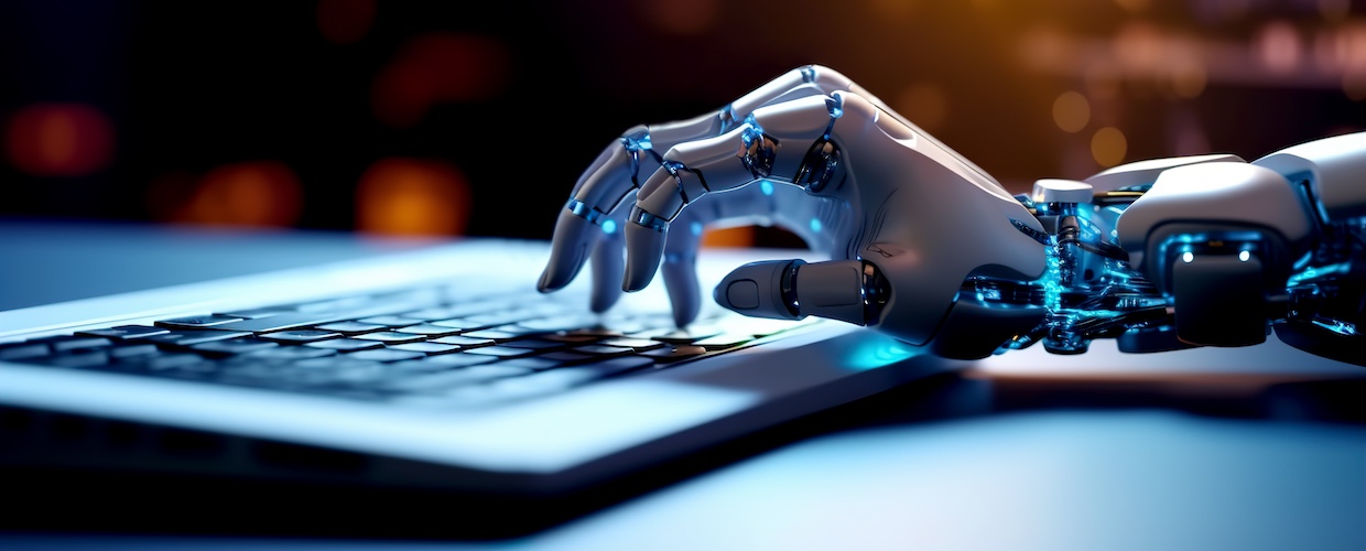 gen ai typing on a keyboard