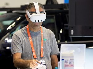 Man wearing a VR headset